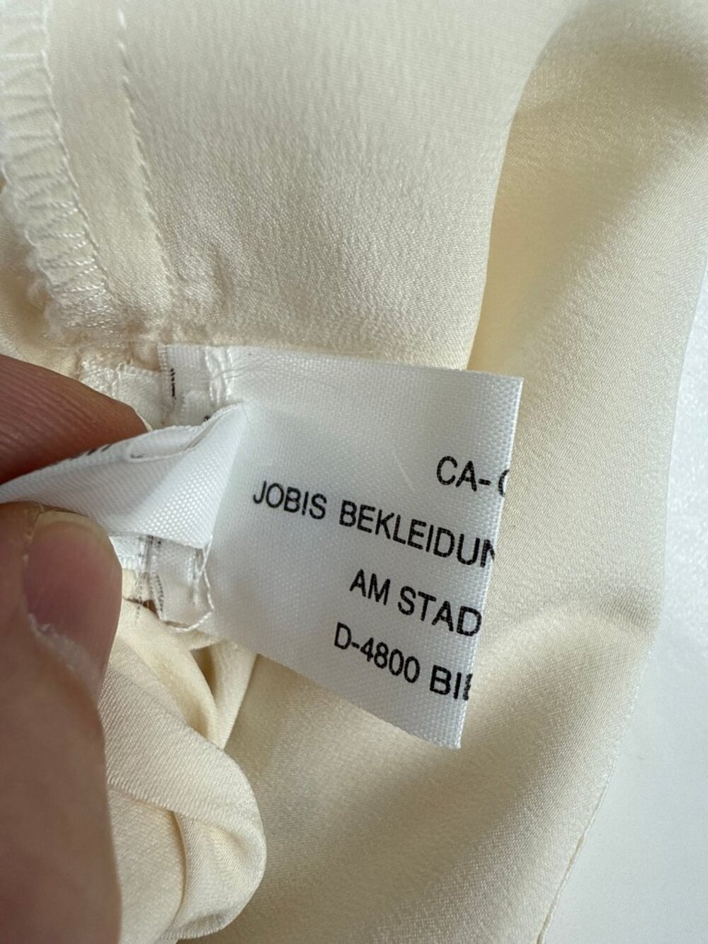 JOBIS Embroidered 100% Silk Ivory Button Back‎ Top Blouse Size EU 40 US 8-10 - Picture 5 of 8